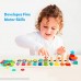 D-FantiX Wooden Math Blocks Sorting Puzzle Board Kids Early Education Shape Sorter Counting Numbers 0-10 Ring Stacker Math Stacking Toys Preschool Learning Toys B07JFV7LRK
